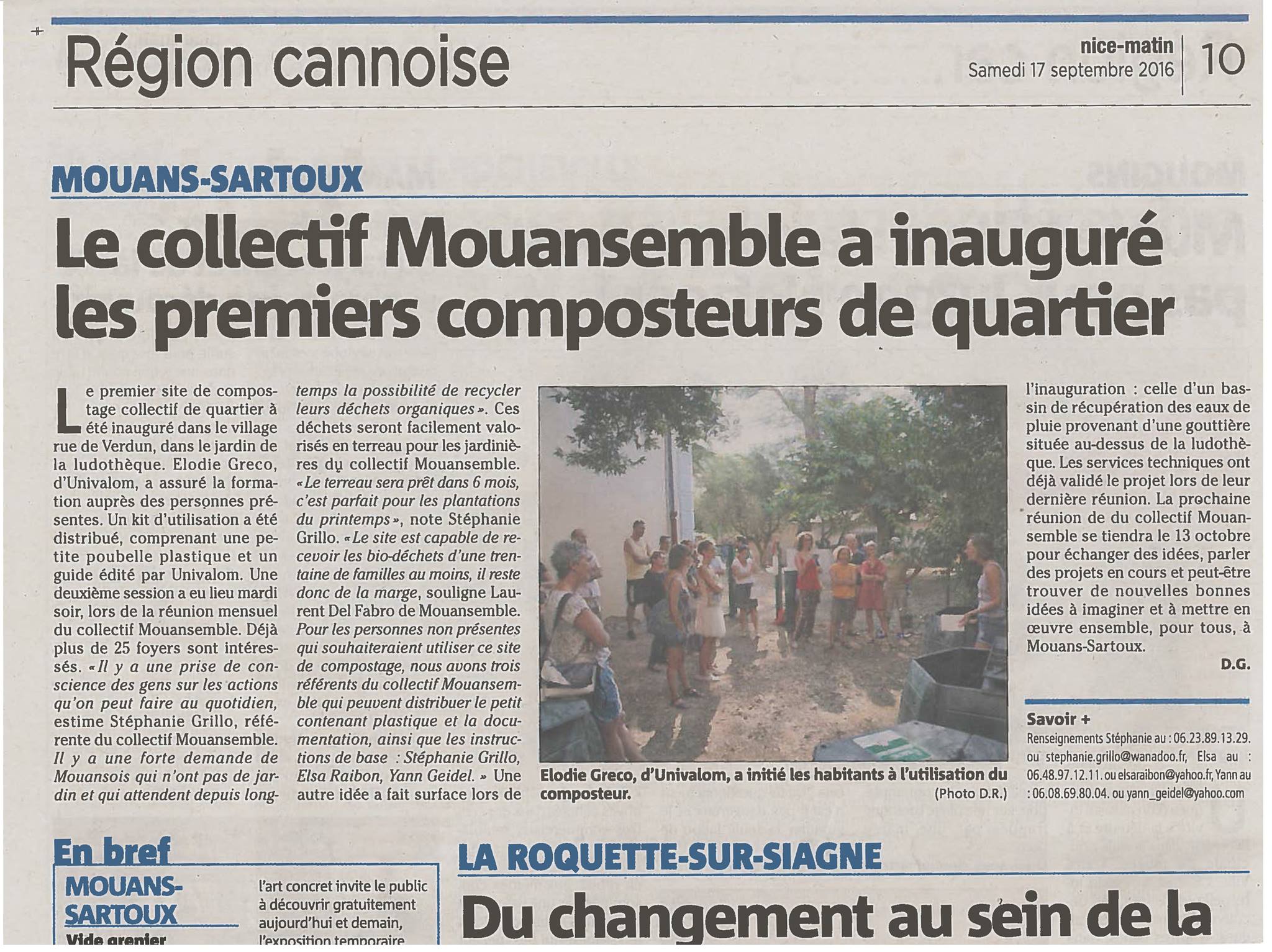Inauguration du composteur collectif de Mouans Sartoux